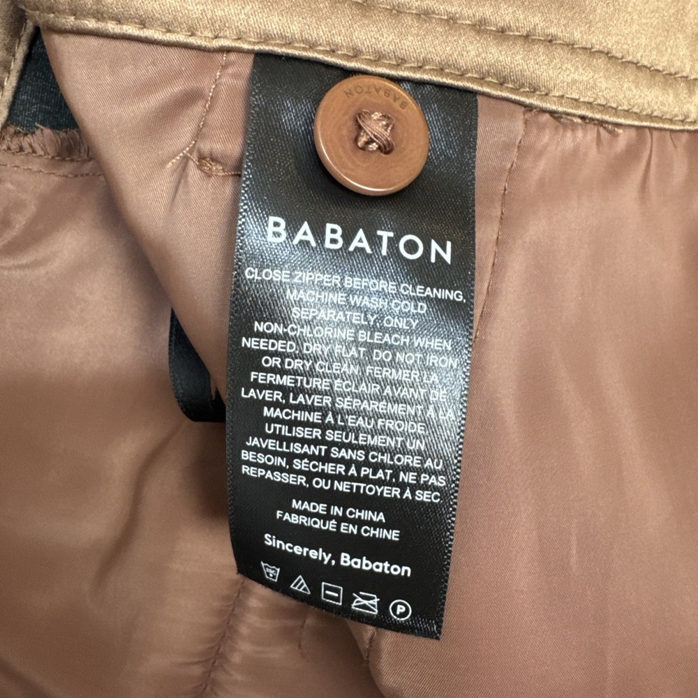 Aritzia Babaton Women Vegan Leather Pants Straight Leg Sz 0 Light Brown - Picture 8 of 11